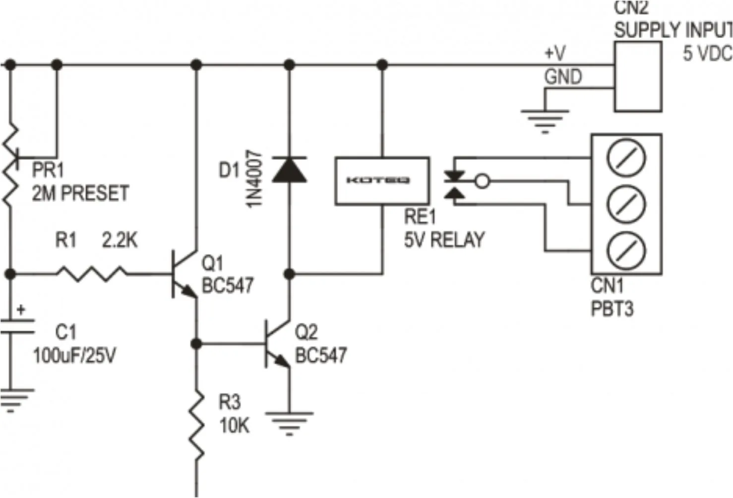 rangkaian delay off sederhana