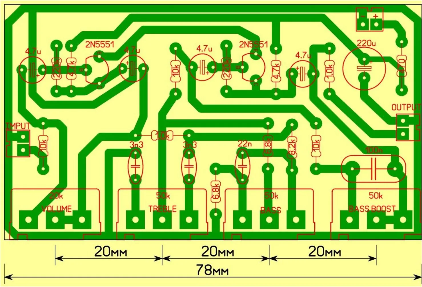 skema tone control 2 transistor