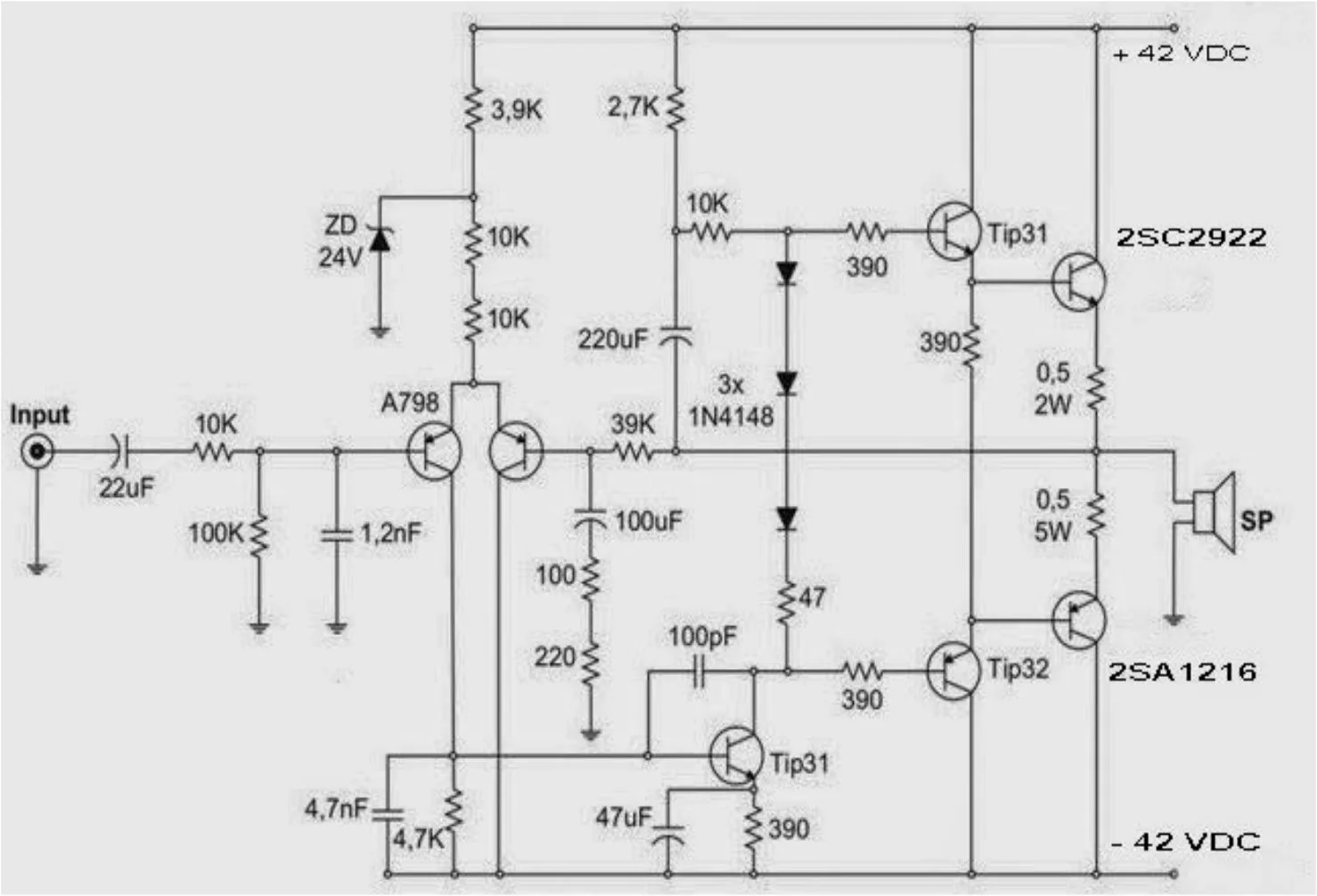 skema rangkaian amplifier