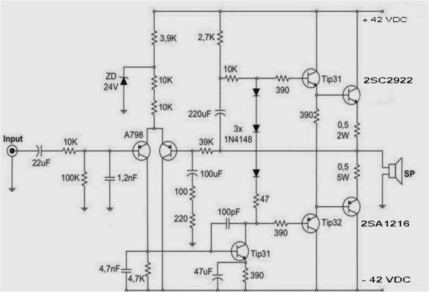 skema rangkaian power amplifier